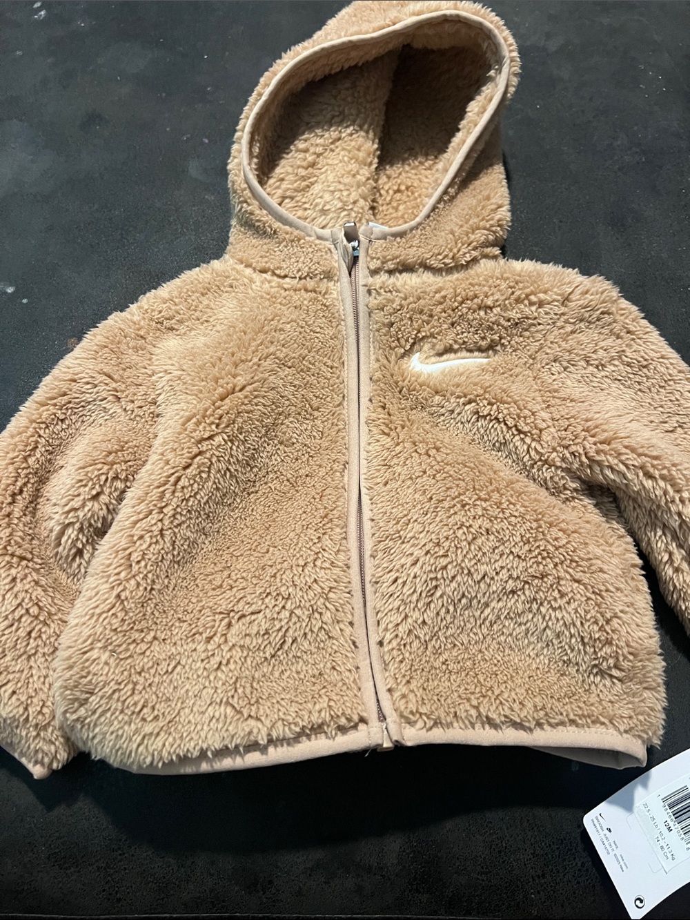 Nike Kids Tan  Zip Hoodie Size 12M NWT